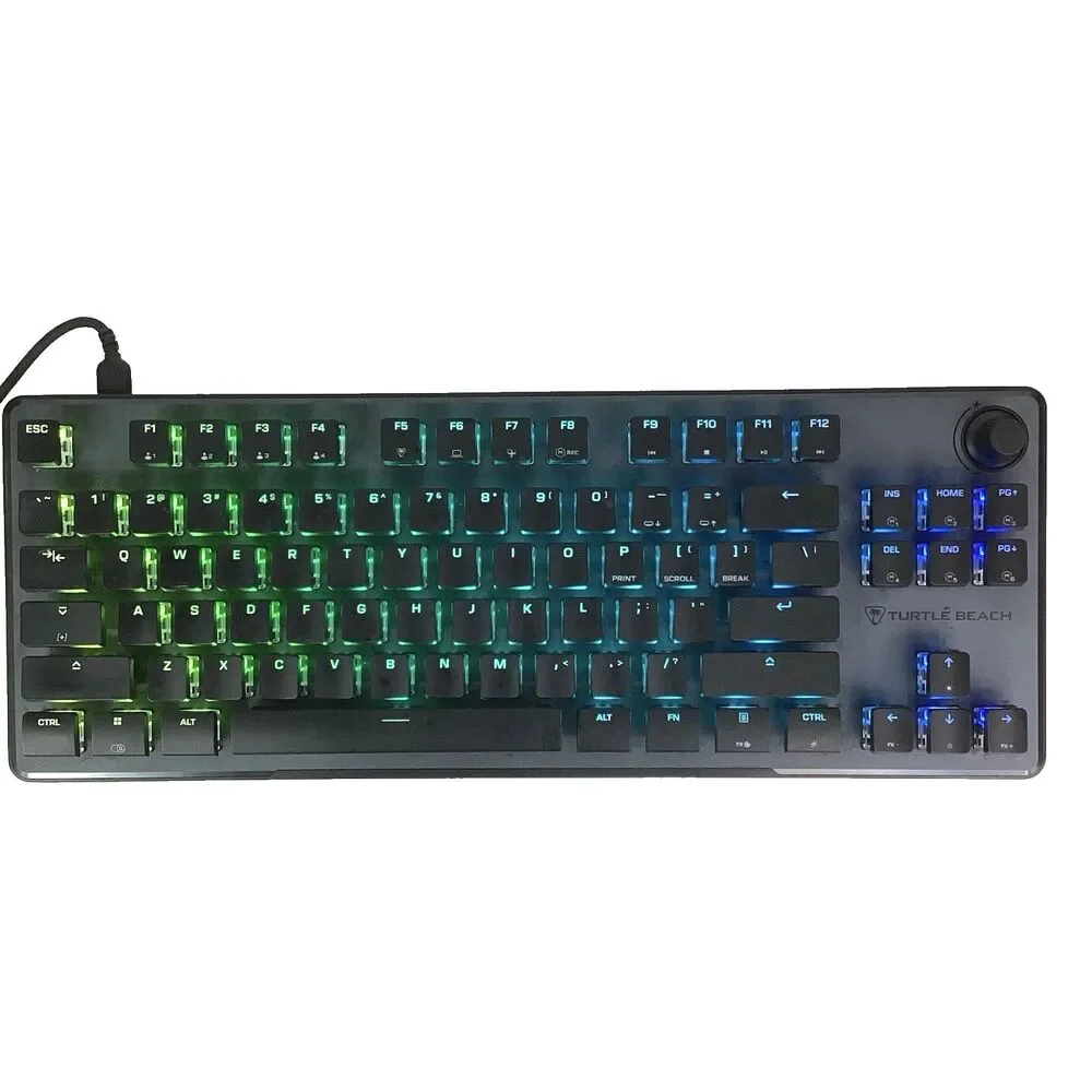 Turtle Beach Vulcan II TKL Pro Gaming Keyboard -Black -Backlit Multicolor Tested